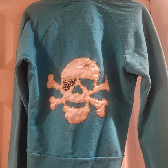 TWISTED HEART skull zip up hoodie rare find - Picture 2 of 3